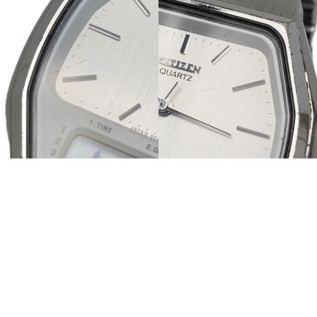  CITIZEN シチズン デジアナ 4-099915 Y ホワイト クォーツ メンズ 腕時計