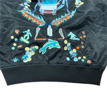  DIESEL ディーゼル スカジャン ジャケット 蛇柄 刺繍 SIZE XS レディース ブラック×ブルー