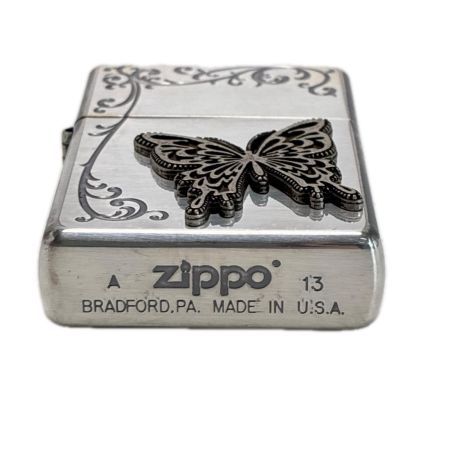  ZIPPO ジッポー オイルライター 蝶 メタル貼 箱有