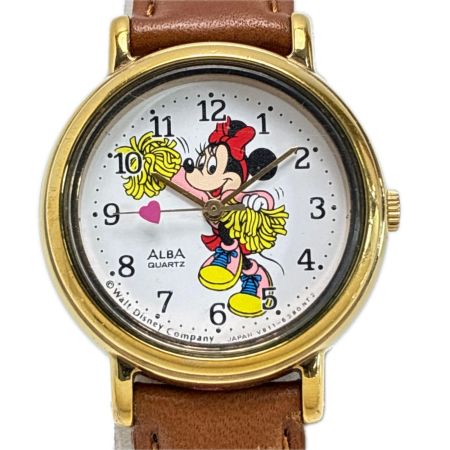 SEIKO ALBA ミニーマウス チアガール  V811-1740 クォーツ レザー