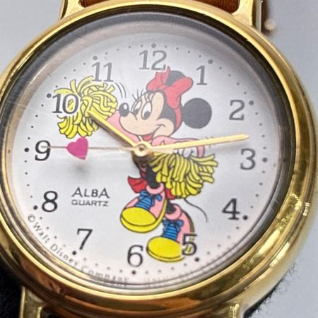 SEIKO ALBA ミニーマウス チアガール  V811-1740 クォーツ レザー