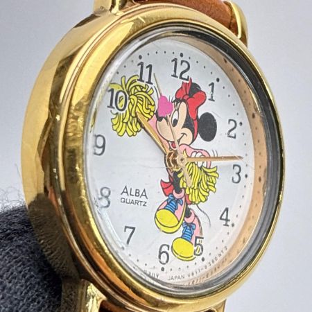SEIKO ALBA ミニーマウス チアガール  V811-1740 クォーツ レザー