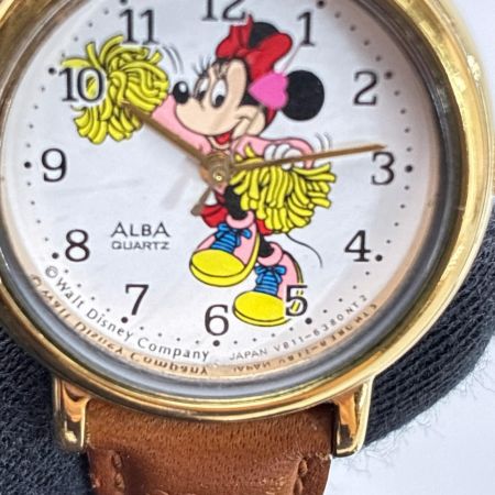SEIKO ALBA ミニーマウス チアガール  V811-1740 クォーツ レザー