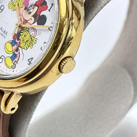 SEIKO ALBA ミニーマウス チアガール  V811-1740 クォーツ レザー