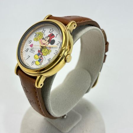 SEIKO ALBA ミニーマウス チアガール  V811-1740 クォーツ レザー