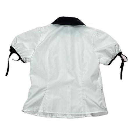 MARY QUANT ブラウス シャツ 半袖 SIZE M 225-102804-030-3 ホワイト×ブラック レディース