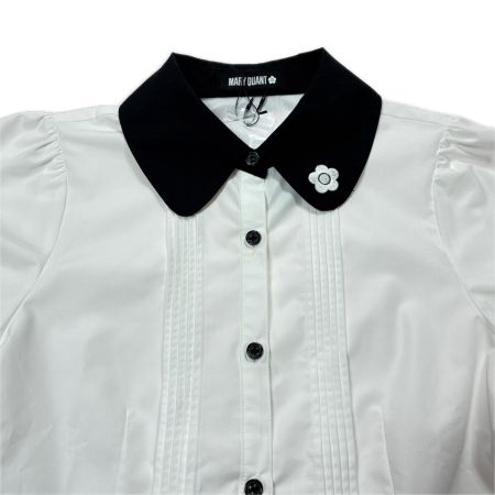 MARY QUANT ブラウス シャツ 半袖 SIZE M 225-102804-030-3 ホワイト×ブラック レディース