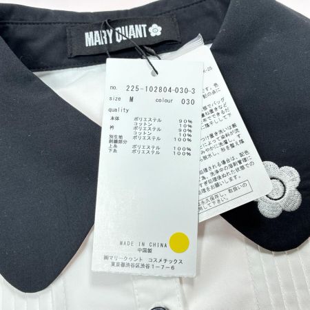MARY QUANT ブラウス シャツ 半袖 SIZE M 225-102804-030-3 ホワイト×ブラック レディース