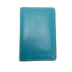 ☆☆ COACH コーチ カードケース C1728 エメラルドグリーン レザー Bランク