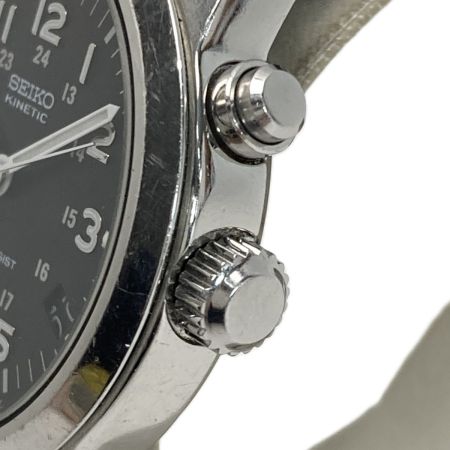  SEIKO セイコー サス デイト 5M42-0G20 ブラック キネティック メンズ 腕時計 SUS