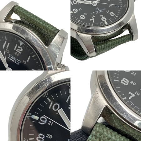  SEIKO セイコー サス デイト 5M42-0G20 ブラック キネティック メンズ 腕時計 SUS