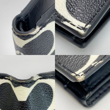  COACH コーチ 2つ折り財布  CP231 ブラック x ホワイト レディース