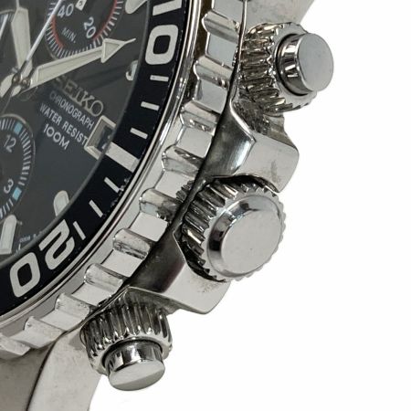  SEIKO セイコー クロノグラフ 100M デイト 7T62-0CV0 ブラック クォーツ メンズ 腕時計
