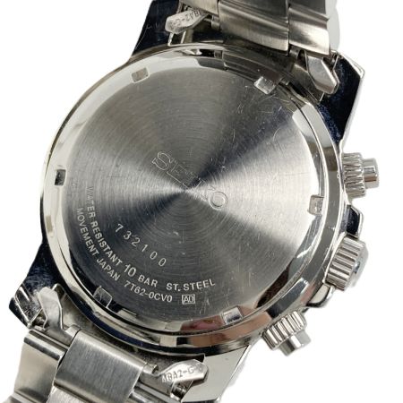  SEIKO セイコー クロノグラフ 100M デイト 7T62-0CV0 ブラック クォーツ メンズ 腕時計