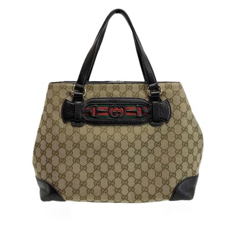  GUCCI グッチ  ホースビット/シェリー GGキャンバスxレザー 296850 トートバッグ 袋有