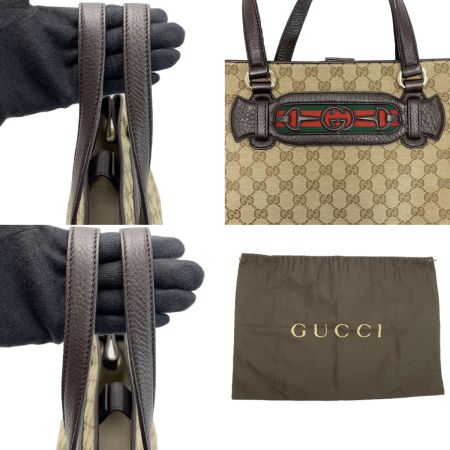  GUCCI グッチ  ホースビット/シェリー GGキャンバスxレザー 296850 トートバッグ 袋有