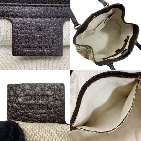  GUCCI グッチ  ホースビット/シェリー GGキャンバスxレザー 296850 トートバッグ 袋有