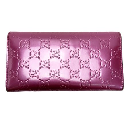  GUCCI グッチ ラブリーハート エナメル GGエンボス 251861 ピンク 長財布 レディース