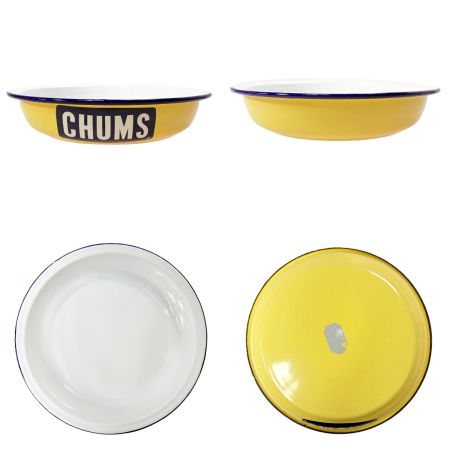  CHUMS チャムス CHUMS チャムス ボートロゴ ホーロー エナメルマグカップ プレート ブルー x イエロー 2セット