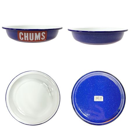  CHUMS チャムス CHUMS チャムス ボートロゴ ホーロー エナメルマグカップ プレート ブルー x イエロー 2セット