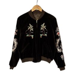 ☆☆ 東洋エンタープライズ スカジャン リバーシブル アロハフラワーガール SIZE M メンズ M18279 ブラウン Bランク