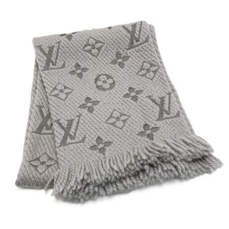 LOUIS VUITTON ルイヴィトン エシャルプ・ロゴマニア M74742 グリペルル マフラー ウール94％ シルク6％