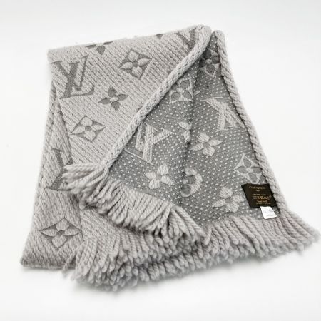 LOUIS VUITTON ルイヴィトン エシャルプ・ロゴマニア M74742 グリペルル マフラー ウール94％ シルク6％