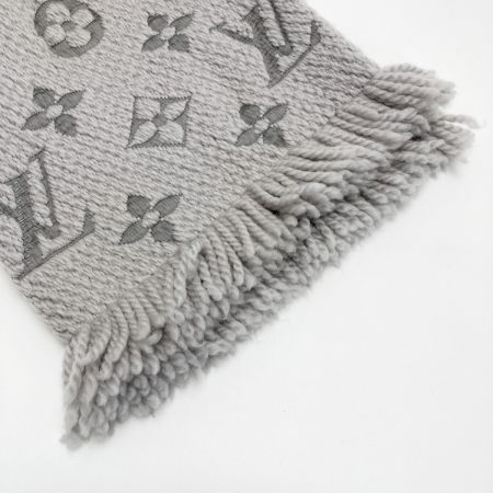 LOUIS VUITTON ルイヴィトン エシャルプ・ロゴマニア M74742 グリペルル マフラー ウール94％ シルク6％