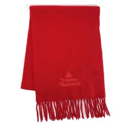 Vivienne Westwood ヴィヴィアン・ウエストウッド マフラー ウール100％ レディース レッド Bランク