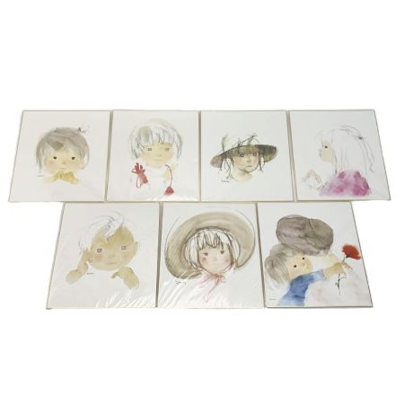   いわさきちひろ 色紙 7枚セット インテリア アート 額なし