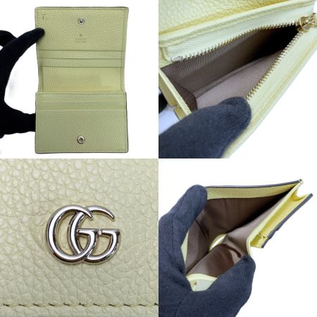  GUCCI グッチ 2つ折り財布 ダブルG バイカラー スモールウォレット 841358 クリーム×ベージュ イニシャル入:Y 箱 袋有