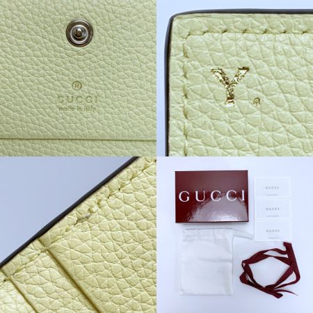  GUCCI グッチ 2つ折り財布 ダブルG バイカラー スモールウォレット 841358 クリーム×ベージュ イニシャル入:Y 箱 袋有