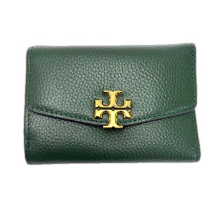  TORY BURCH トリーバーチ 3つ折り財布 レザー グリーン レディース ゴールド金具 箱有