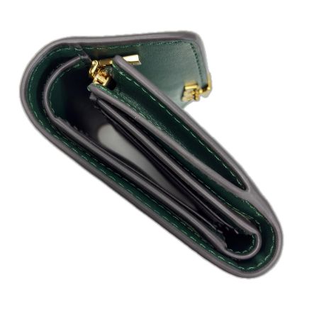  TORY BURCH トリーバーチ 3つ折り財布 レザー グリーン レディース ゴールド金具 箱有