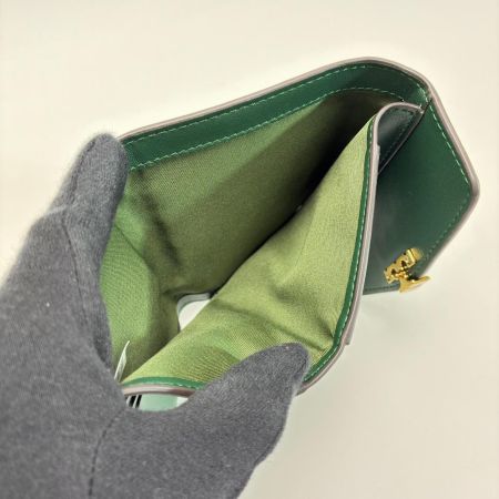  TORY BURCH トリーバーチ 3つ折り財布 レザー グリーン レディース ゴールド金具 箱有