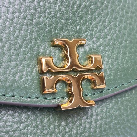  TORY BURCH トリーバーチ 3つ折り財布 レザー グリーン レディース ゴールド金具 箱有