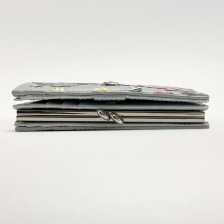  Vivienne Westwood ヴィヴィアン・ウエストウッド FROGS がま口 2つ折り財布 シルバー カエル レザー