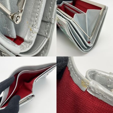  Vivienne Westwood ヴィヴィアン・ウエストウッド FROGS がま口 2つ折り財布 シルバー カエル レザー