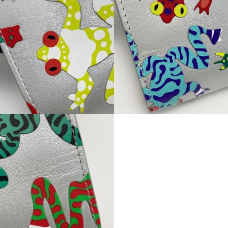  Vivienne Westwood ヴィヴィアン・ウエストウッド FROGS がま口 2つ折り財布 シルバー カエル レザー