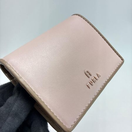 FURLA フルラ 2つ折り財布 レザー ライトピンク レディース ゴールド金具