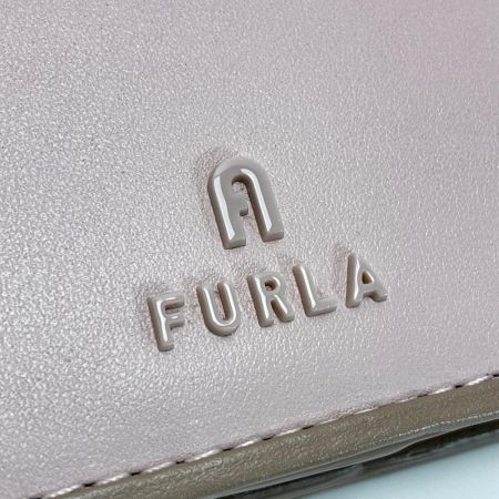 FURLA フルラ 2つ折り財布 レザー ライトピンク レディース ゴールド金具