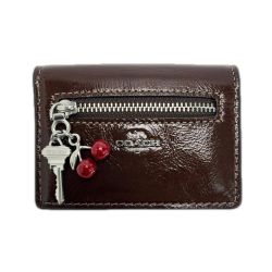 ☆☆ COACH コーチ カードケース チェリー キー CEZ23 ブラウン Bランク