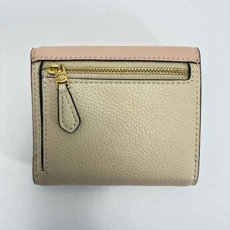  COACH コーチ レザー リボン CA014 ピンク×アイボリー 3つ折り財布  レディース