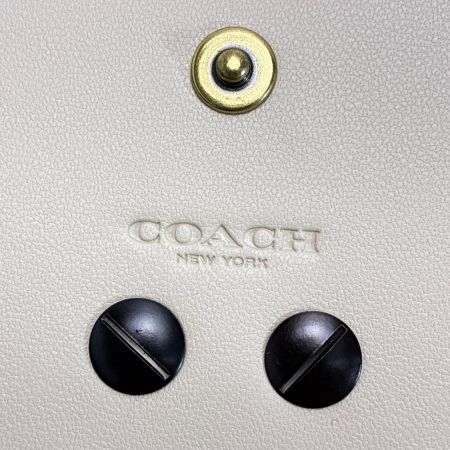  COACH コーチ レザー リボン CA014 ピンク×アイボリー 3つ折り財布  レディース