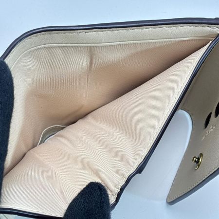  COACH コーチ レザー リボン CA014 ピンク×アイボリー 3つ折り財布  レディース