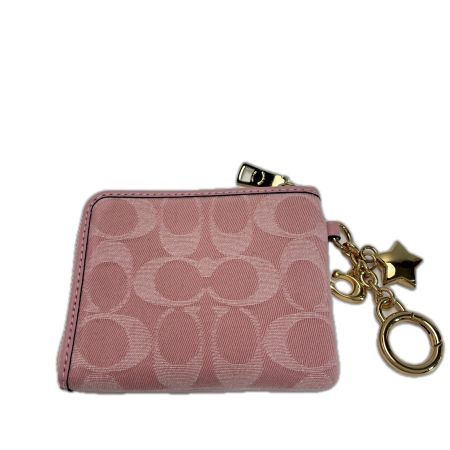  COACH コーチ カードケース デニム 星チャーム CEU98 ピンク レディース ゴールド金具