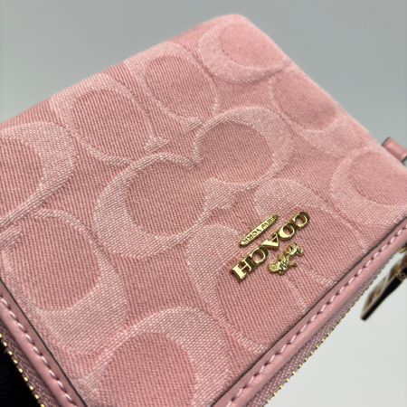  COACH コーチ カードケース デニム 星チャーム CEU98 ピンク レディース ゴールド金具