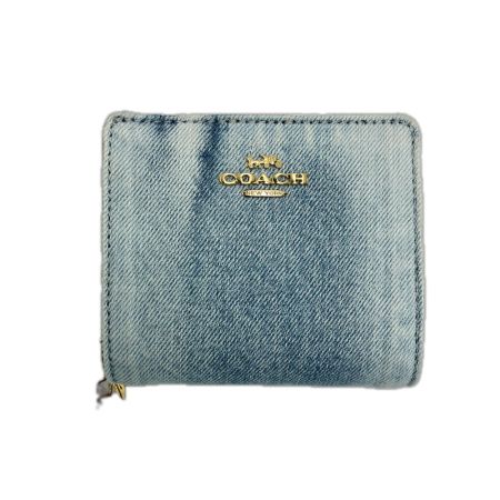  COACH コーチ デニム チェリー CEC35 ブルー レディース ゴールド金具