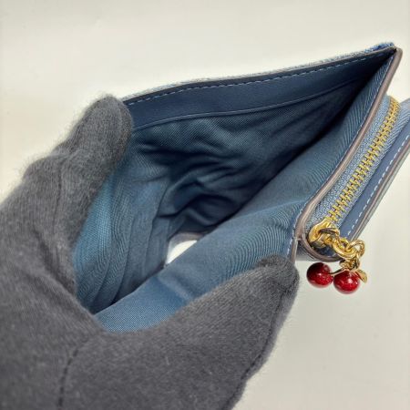  COACH コーチ デニム チェリー CEC35 ブルー レディース ゴールド金具
