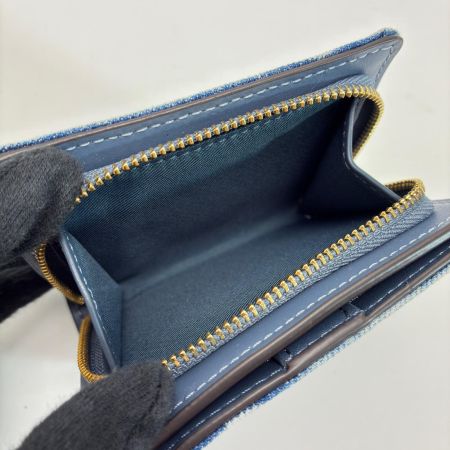  COACH コーチ デニム チェリー CEC35 ブルー レディース ゴールド金具